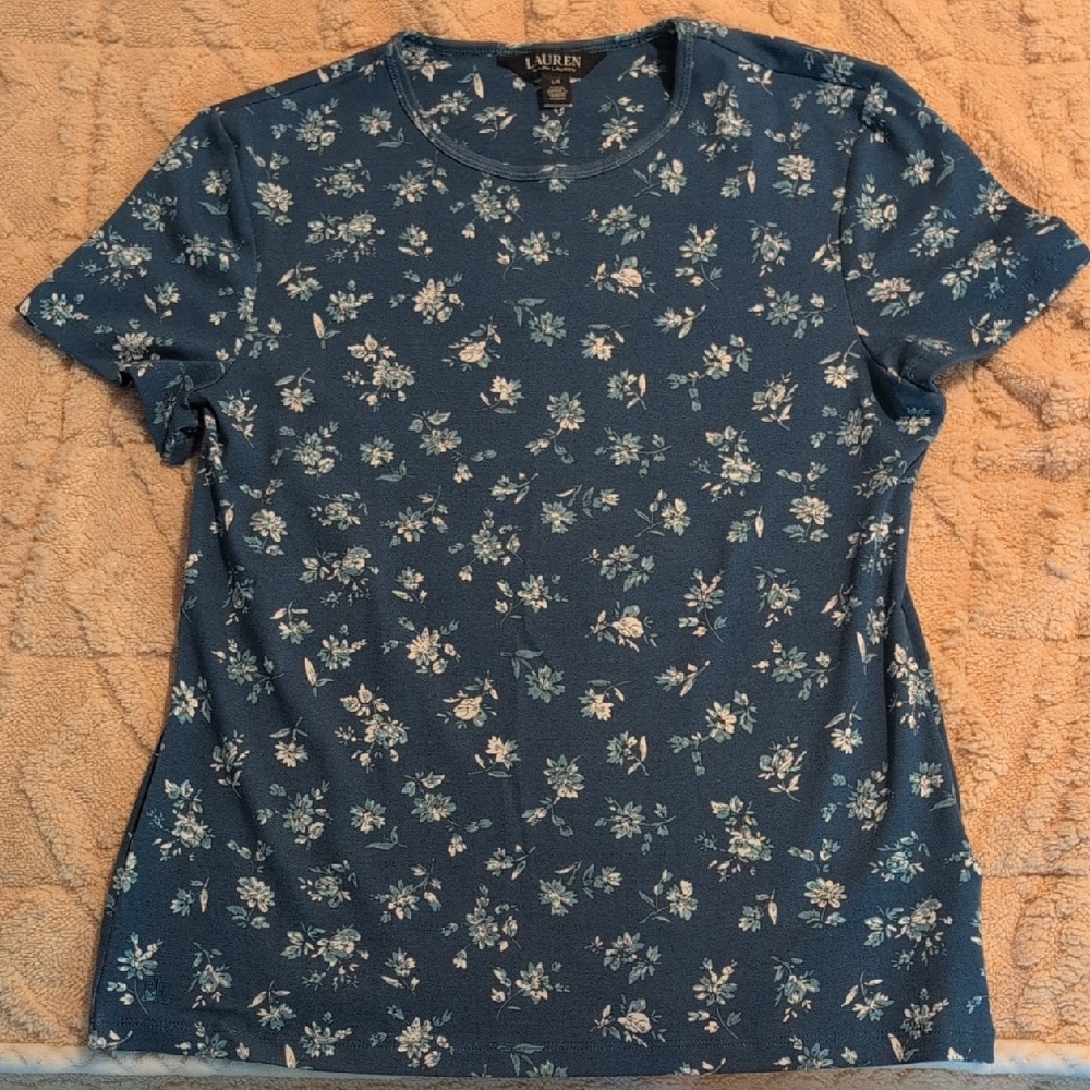 Ralph Lauren Green Floral Short Sleeve Tee